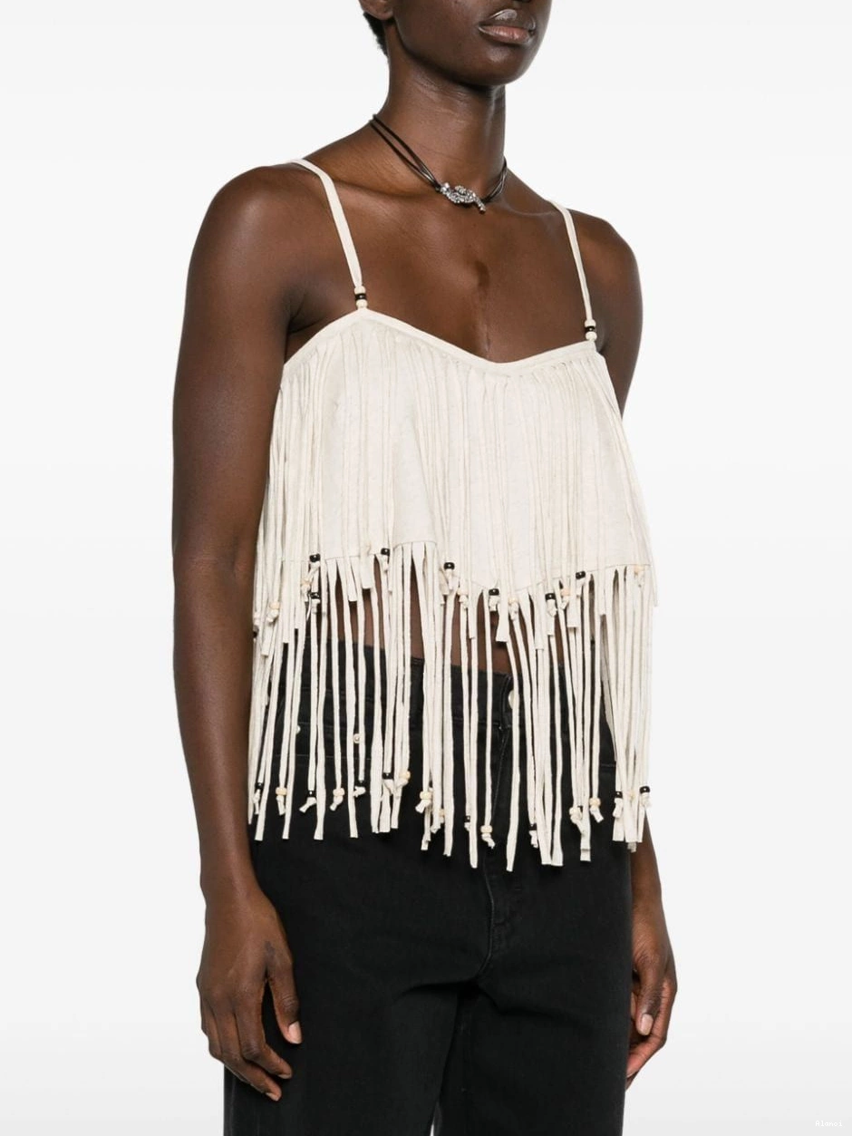 Affordable top crop Women Alanui Monsoon fringed bead-detail 0813